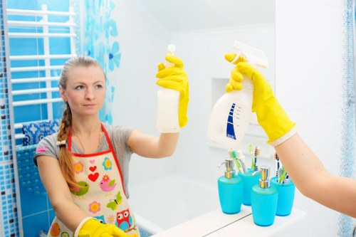Professional after builders cleaning removing dust from a newly renovated room