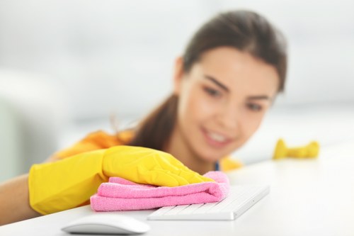 Deep cleaning equipment used on a sectional sofa