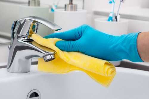Restroom cleaning in a modern workplace